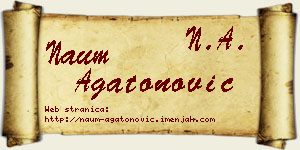 Naum Agatonović vizit kartica